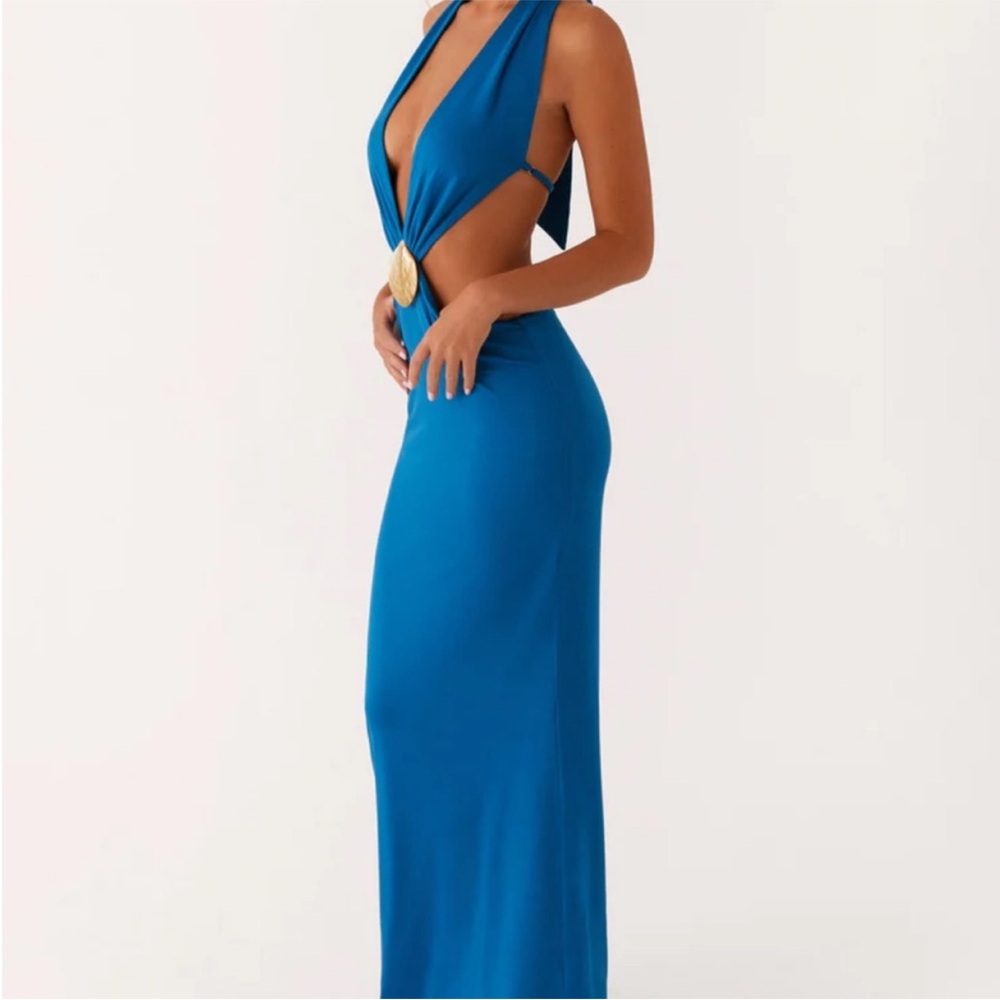 Peppermayo Vibrant Blue Backless Dress